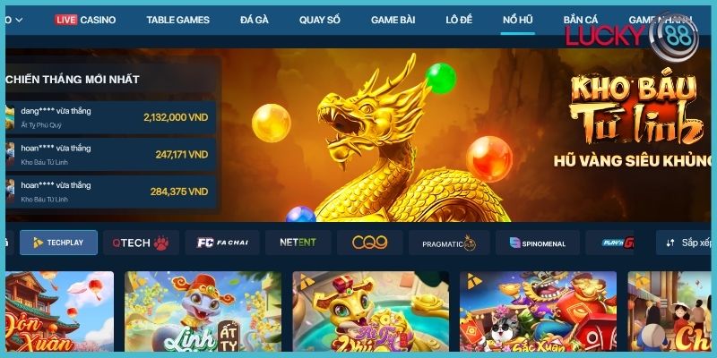 Sức hút của sảnh nổ hũ Lucky88