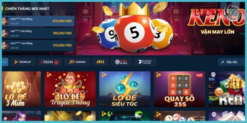 Tổng quan về sảnh quay số Lucky88